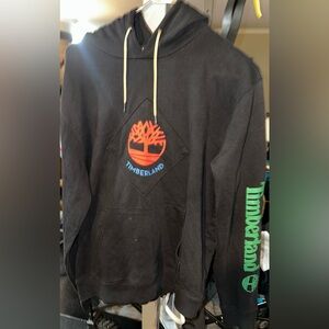 Timberland Black Hoodie with Red and Green Accents